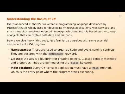 2.2 Creating Your First C# Console Application