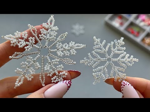 DIY Beaded Snowflake Ornaments ❄️ Easy Christmas Decor Tutorial (2 Styles)