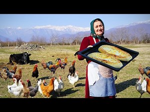TRADITIONAL GEORGIAN MEAL | Khachapuri with Egg and Homemade Cheese