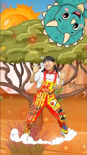 【からだ☆ダンダン】きょうりゅう体操🦖 #キッズ #shorts