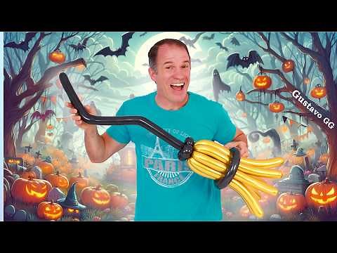 🎃 Ideas creativas para Halloween 🧙‍♀️ ESCOBA DE BRUJA 🧹 Manualidades de Halloween 🎃 Globoflexia