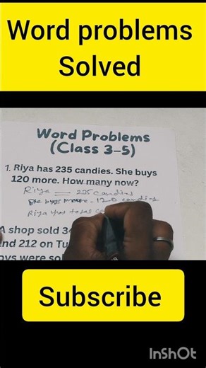 Word Problem Question Solved Class 3-5 #maths #wordproblems #mathforkids #mathwordproblems #shorts