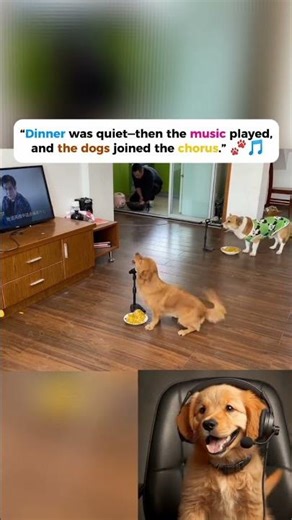 “When Dinner Turns Into a Dog Karaoke Concert 🎤🐶💖🤣” #cutedogs #cuteanimals #cutealert