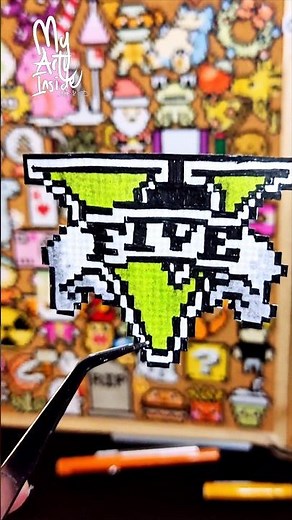 🎮 GTA 5 Logo Pixel Art | Grand Theft Auto V Pixel Drawing