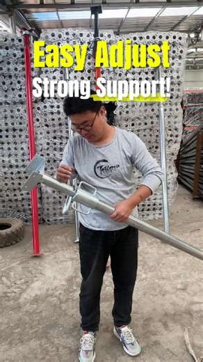 Easy to adjust, solid support. This adjustable scaffolding support column turns smoothly with minimal effort. Precise threads, strong steel, and reliable load capacity. Once it's set, it stays stable. That's how you work faster and safer on site.#steelsupport #scaffolding #scaffoldsupport #buildingtools #constructiontools