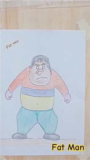 how to draw Fat Man 😮‍💨👀🫄 #art #sketching#drawing