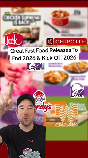The fast food releases are ending 2025 strong and we already have some big announcements for 2026! Jack in the Box is bringing their Chicken Supreme back for the first time in 20 years in January along with new Jibbis which look adorable! Chipotle is dropping a new Protein Cup on December 23rd as part of a new high protein menu. Taco Bell has dropped a bunch of great items this week and they're also testing new loaded nacho fries. Wendy's is bringing their Sweet & Sour sauce back in 2026 and Wha