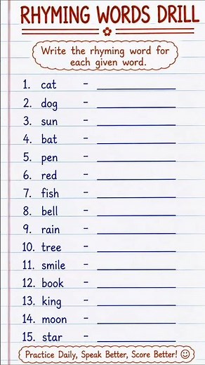 Rhyming Words Drill