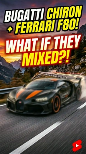 Bugatti Chiron + Ferrari F80 = THIS BEAST?! 🔥 CAR FUSION #bugatti #ferrari #ai #beast #veo3 #shorts