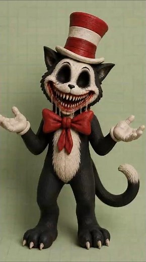 Making Cat in the hat Analog Horror #analoghorror #catinthehat #diy #tutorial #sculpting #clay
