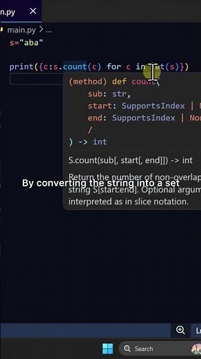 Count Each Char in String #coding #python