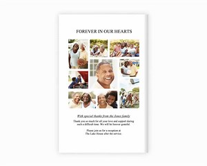 Funeral Program Template With Photo Collage and Obituary Example | Easy to Edit Memorial Program for Celebration of Life Service | 9998 - Etsy