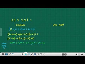 multiply 2-digit number using area model and distributive strategy