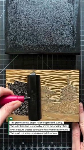 Perfect Ink Coverage with Brayer Roller Printing #Printmaking #ArtTools #USA
