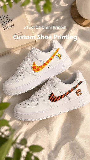 Wait… you can PRINT on shoes?! 👀Giving these plain shoes a whole new look with the xTool O1 Omni Printer 👟 ✨ Settings I used ✨ • High Drop Printing: ON • White Ink: 1 layer • Color Ink: 1 layer • White Ink: UV-FW 👟 Save these settings for your next shoe project! #xToolO1OmniPrinter #nike #customshoes #customsneakers #airforce