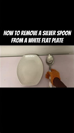 How to remove a silver spoon from white flat plate. #shorts #plate #spoon