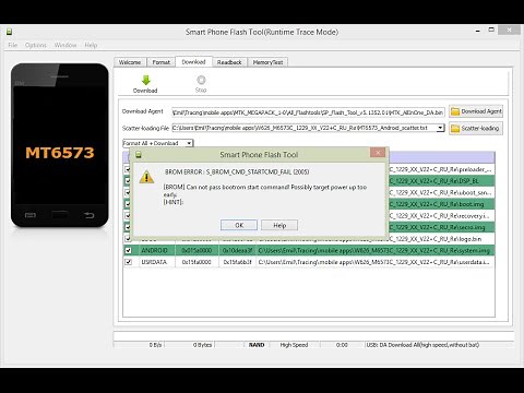 sp flash tool brom error 2005