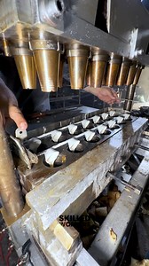 Behind the Scenes of Making an Ice Cream Cone! #icecreamcones #behindthescene #howitsmade #IceCreamLovers #dessertmaking #SweetTreat #icecreamfactory #foodproduction #behindthescenesvideo #icecreamcones | Skilled Workers