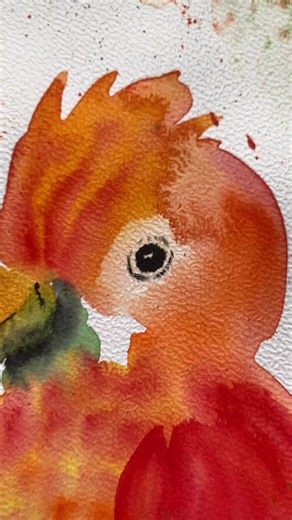 Watercolor parrot, full tutorial is on my YouTube @yuliia-zav #paintingidea #easypainting #art