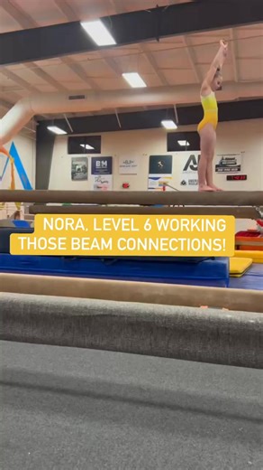 Nora, level 6 working on those beam connections! #shininglightgym #shininglightgymnastics #shininglightgymnasticsteam #level6 #level6gymnast #level6gymnastics #level6unlocked | Shining Light Gymnastics