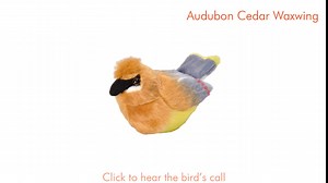 Wild Republic Audubon Birds Cedar Waxwing Plush with Authentic Bird Sound, Stuffed Animal, Bird Toys for Kids & Birders