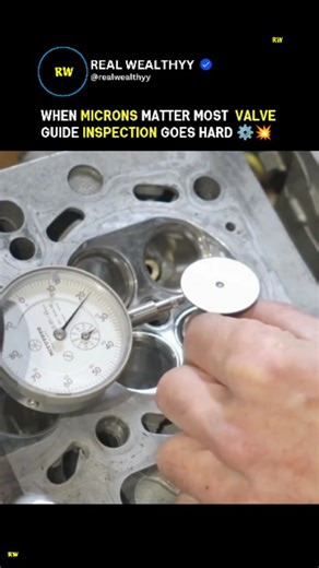 wealth on Instagram: "Ever wonder how engine builders ensure perfect valve performance? Here's the nitty-gritty of measuring valve stem-to-guide clearance using a high-precision Mitutoyo dial indicator. Even the tiniest play can affect oil consumption, power, and longevity – getting it spot-on is key to a healthy cylinder head rebuild Who's ready to dive into some engine tech? Drop your clearance specs below.👇 Media :@hzhttools #valve #inspection #machine #viral #feed"