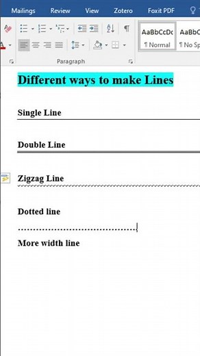 Ways to make lines in #msword #msoffice #tipsandtricks #msofficetutorial ‪@learningtech1‬