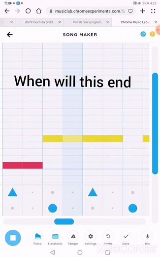 Polish cow with lyrics on chrome music lab (extended)