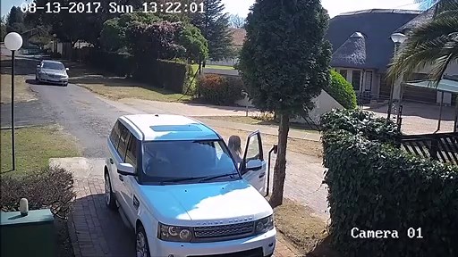 Camera in front of house