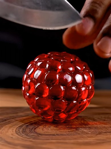 Glass raspberry ASMR 🍇 Clean cut • Relaxing 🔪🎧#asmr #fruits #fyp