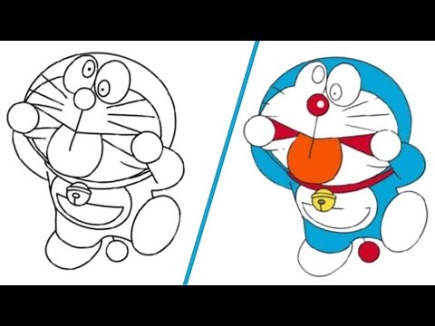 How to color Doraemon | Markers and pencil color|Sky blue Doraemon|tutorial #doraemon