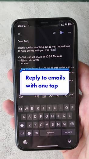 📧Here's how to easily reply to emails from your iPhone in any email app with Auri AI keyboard 📧 #artificialintelligence #iphonetipsandtricks #emailtips #auriai #email #workhack