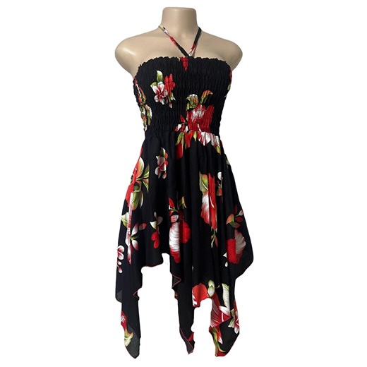 Hibiscus Flower Dress: Rayon Halter Top, High-low Skirt (S-XL) - Etsy