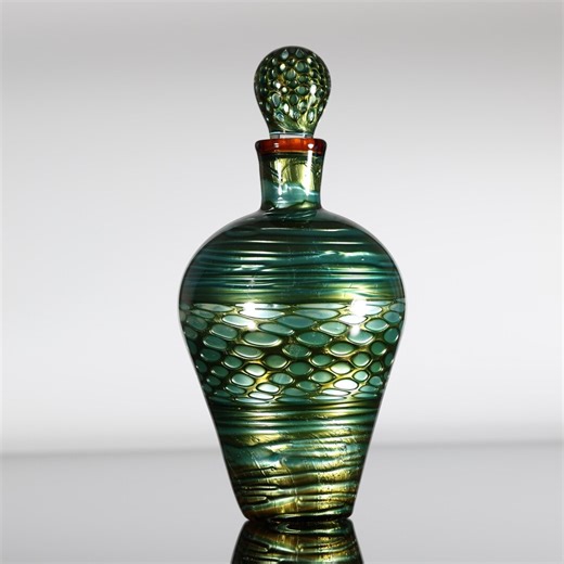 Handblown Glass Urn / Artisan Glass Jar – Matching Fitted Lid - Etsy