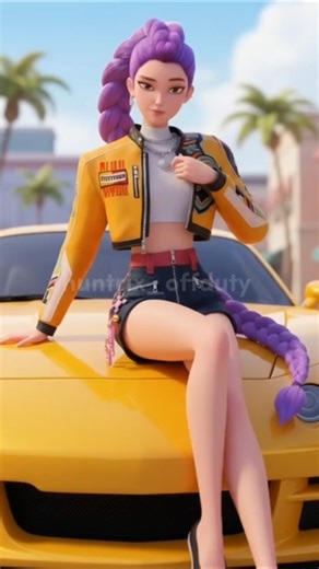 SPORTS CAR Photoshoot Flex 🏎️📸 #shorts #kpopdemonhunters #huntrix