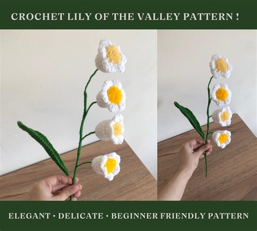 Crochet Lily of the Valley Flower Pattern • Beginner-friendly DIY (PDF) - Etsy