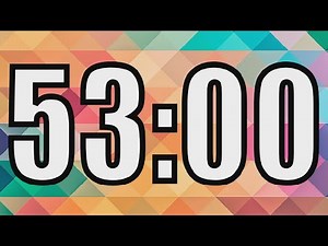 53 minute timer with Colorful background. 53 minute countdown with alarm sound at the end
