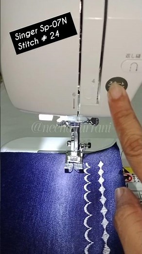 Easy Decorative Machine Stitch #24 🪡🧵 Singer Sp-07N ✨ Machine Embroidery #shorts