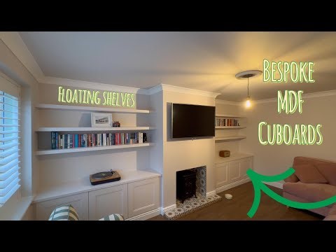 Bespoke MDF Cupboard and floating shelves #woodworking #diyfurniture #diyshelves