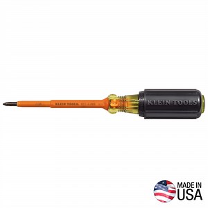Insulated Screwdriver, #1 Phillips, 4-Inch Round Shank - 6334INS | Klein Tools