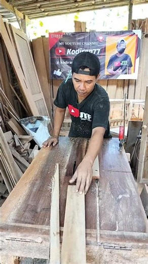 the process of equalizing the size #woodworking #skilltukangkayu #woodwork