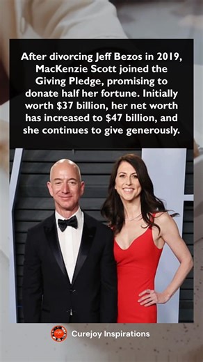 True wealth lies in giving back. After committing to the Giving Pledge, MacKenzie Scott has not only increased her net worth but continues to donate generously, helping causes that create lasting change. Her story is a reminder that success is not just about accumulation, but about impact. :sparkles::heart: #Philanthropy #GivingBack #Inspiration #WealthWithPurpose | Curejoy Inspirations