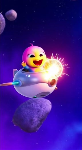 Cute Alien Meets an Asteroid! 👽☄️ #shorts #kids #animation #cartoonshorts #cartoonfun #funny