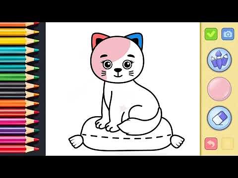 Learn Colors by Coloring a Cute Cat – Fun and Easy for Kids!