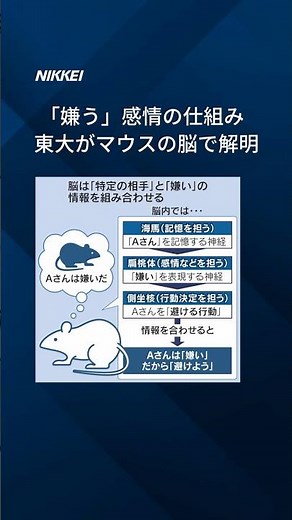【「相手を嫌う感情」消去に成功】マウスの脳で仕組みを解明。うつ病などの治療法の開発につながる可能性があります。 #Shorts