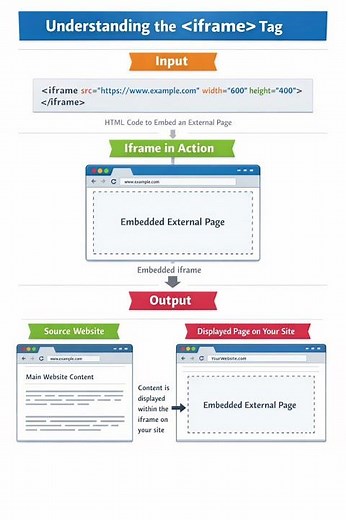 HTML iframe Tag 🔥 #shorts #html #iframe #embed #coding #webdev ‪@TeachingWeb‬