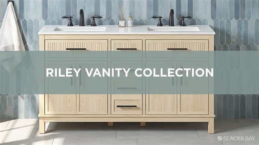 Glacier Bay Riley 42 in. Single Sink Spiced Walnut Bath Vanity with White Engineered Stone Top (Assembled) Riley 42SW