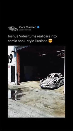 Cars Clarified on Instagram: "Joshua Vides transforms real cars into what look like comic book drawings - wrapping them in white vinyl and hand-painting bold black lines that make the vehicles appear completely two-dimensional. (Via: @joshuavides) Follow us for more @carsclarified #explore #carsofinstagram #cars #reels #carsclarified #carsofinstagram"