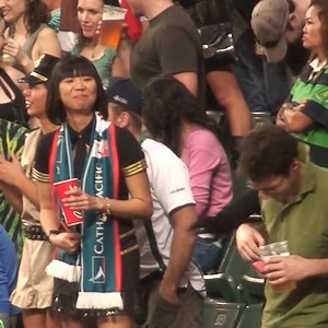 There really is no better way to support the team then with a big wad of spit!!! 100 pts to whoever can tell me what sport they are watching. | Funny Videos