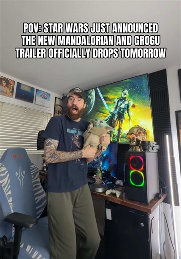 POV: Star Wars just announced that the new Mandalorian and Grogu trailer will officially drop tomorrow!!! I CANT WAIT FOR THIS MOVIE!!! #starwars #mandalorian #themandalorianandgrogu #grogu #starwarsfan